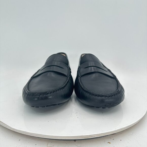 Tod’s Men Sz UK 7.5 US  8.5 Black Leather Slip On Penny Loafer Dress Shoes - Picture 3 of 12